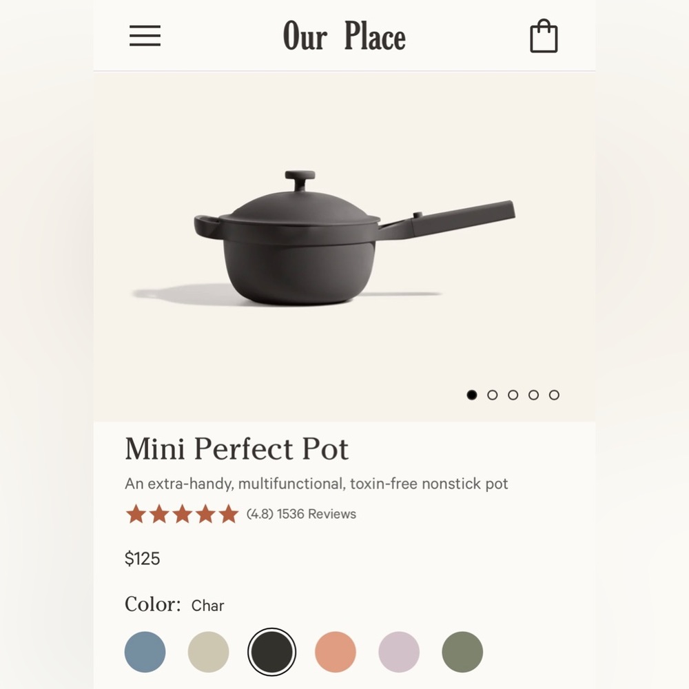 NEW (w/o box) Our Place Mini Perfect Pot in Char